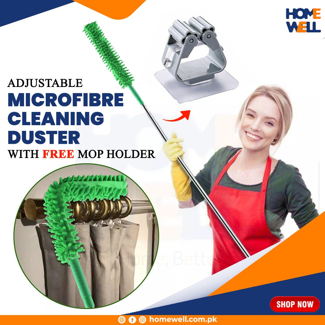 Flexible Microfiber Cleaning Duster with free Mop Holder