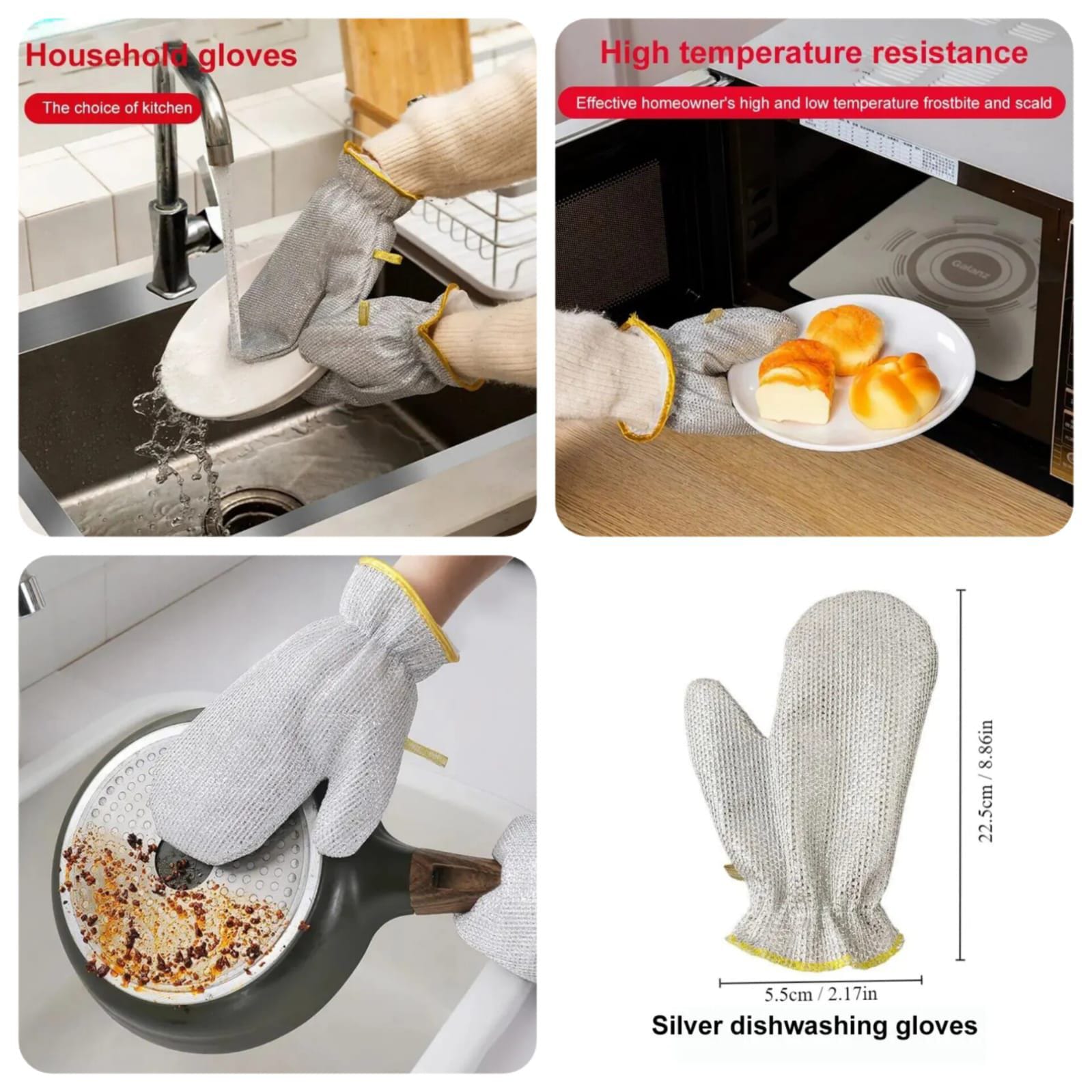 Wire dishwashing gloves kitchen multi-functional