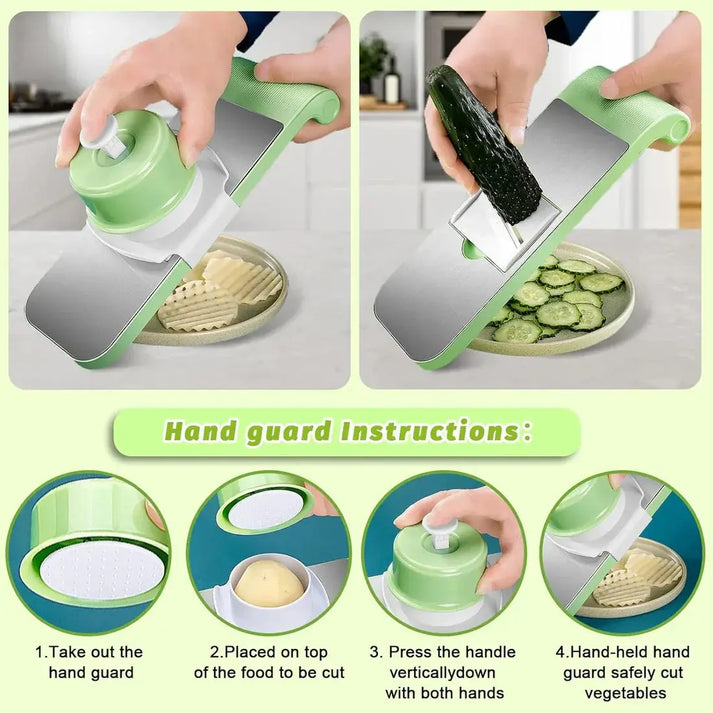 5-in-1 Stainless Steel Veg Cutter & Grater