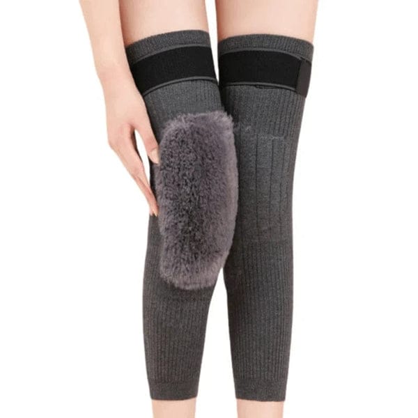 2 Pcs Adjustable Cashmere wool Knee Warmers -30° warm knee pads with strap