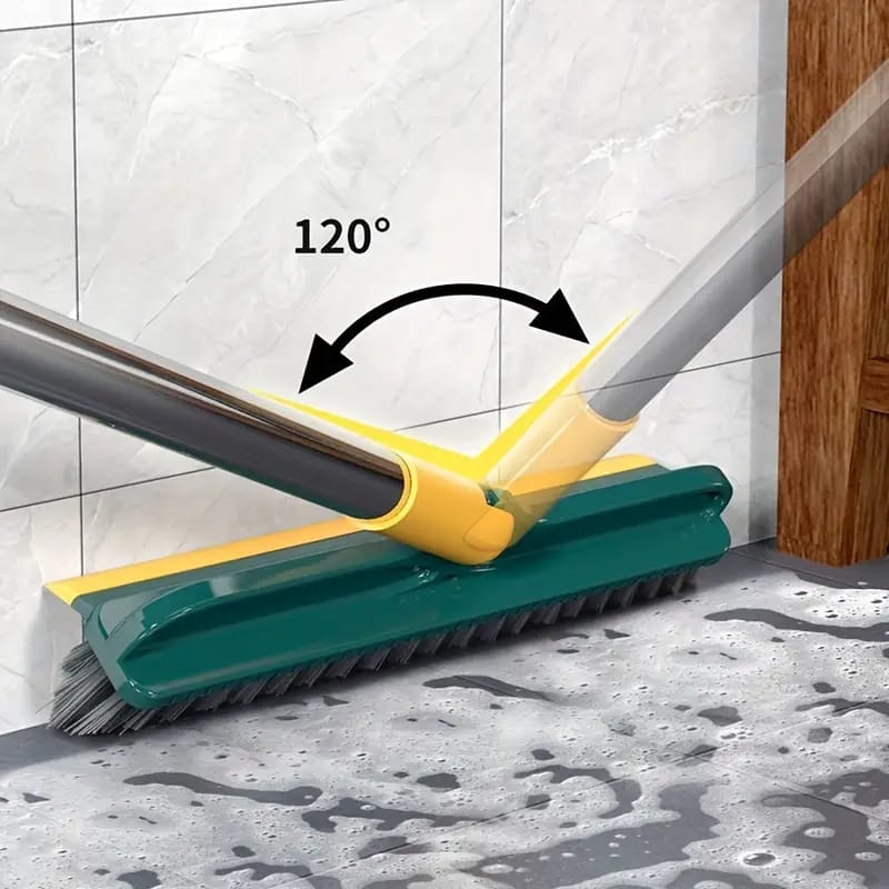 Multi-Purpose Triangular Corner Floor Brush with Long Handle